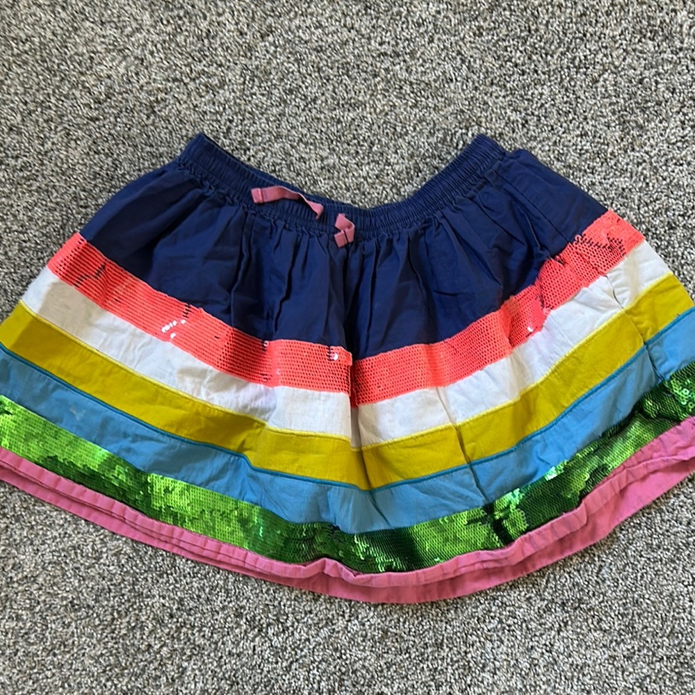 Mini Boden Colorful Sequin  Striped Skirt 9/10